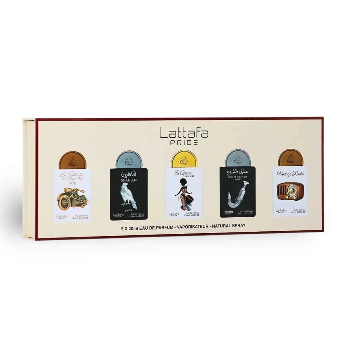 Set Pride Discovery 5X 0.67 Oz Nebras-Art Of Wood-Art Of Universe-Ansaam Gold-Kashan Edp Unisex