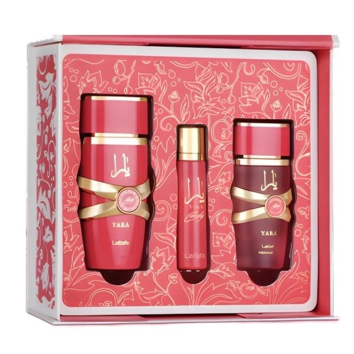 Set Yara Candy  3 Pcs (3.4 Oz Edp + 12Ml Travel Spray + 50Ml Hairmist Women)