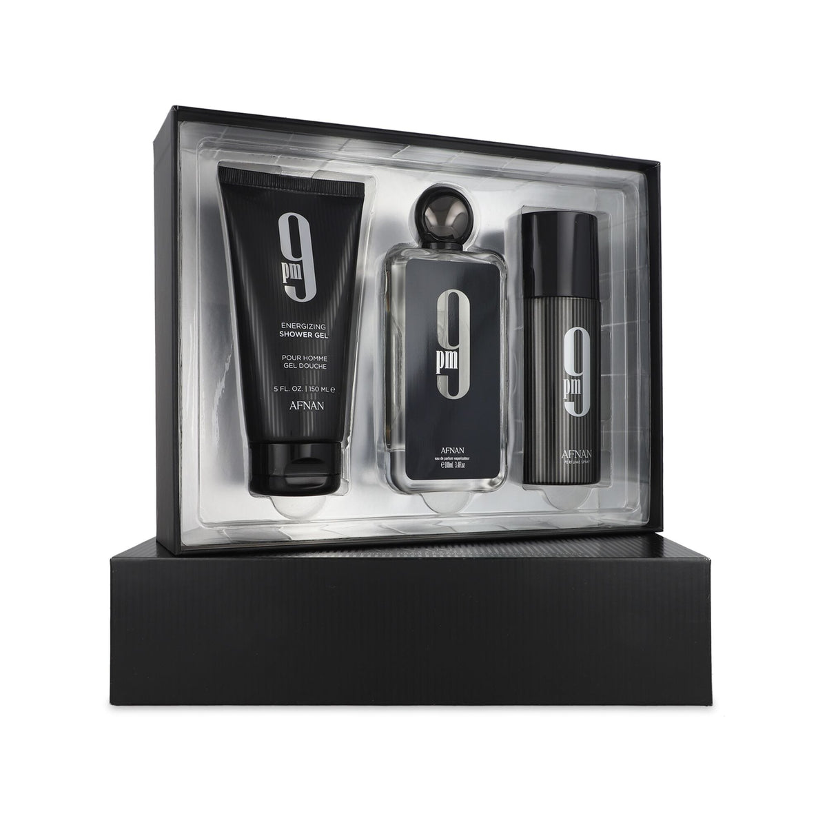 Set 9 Pm  Edp Unisex + 6.07 Oz Shower Gel + 8.4 Oz Deo