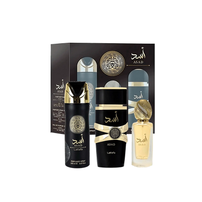 Set Asad 3 Pcs (Gift With 3.4 Oz Edp + 6.7 Oz Deo + 1.7 Oz Hairmis)