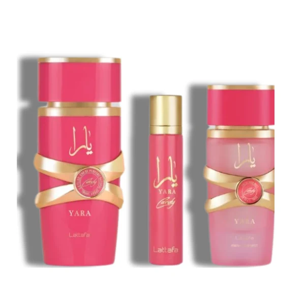Set Yara Candy  3 Pcs (3.4 Oz Edp + 12Ml Travel Spray + 50Ml Hairmist Women)